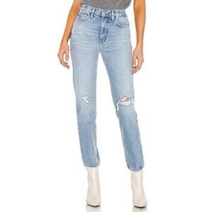 RE/DONE 70s Straight in Destroyed Sunfaded Indigo Distressed Womens Size 26